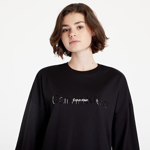 Calvin klein logo sweatshirt black on sale