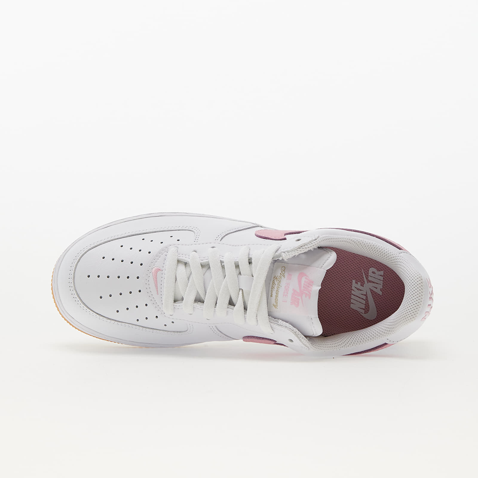 Baskets et chaussures pour hommes Nike Air Force 1 Low Retro White Pink Gum Yellow Metallic Gold Queens