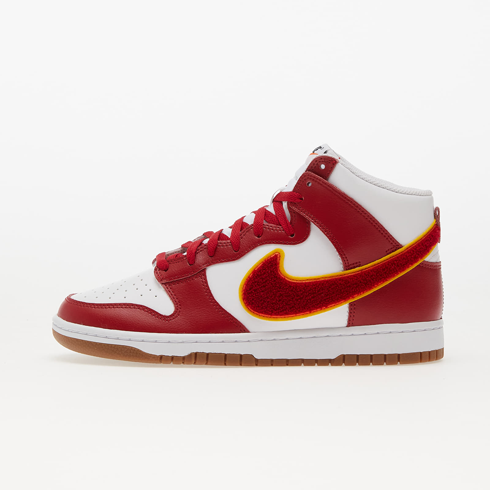 Men's sneakers and shoes Nike Dunk High Retro White/ Gym Red-Yellow Ochre-Gum Med Brown