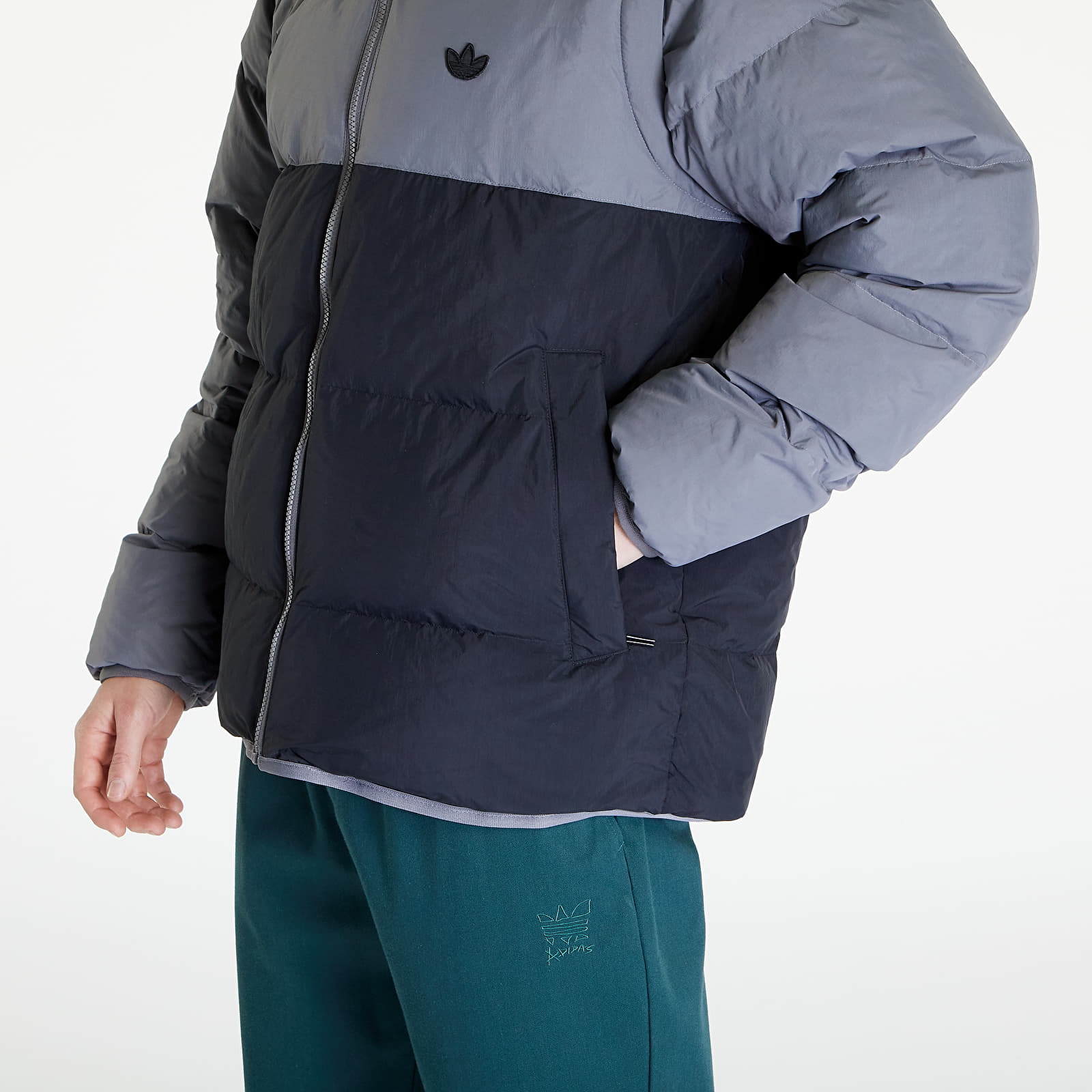 Jachete adidas Originals Rifta Down Regen Hooded Puffer Jacket Black/ Grey Four