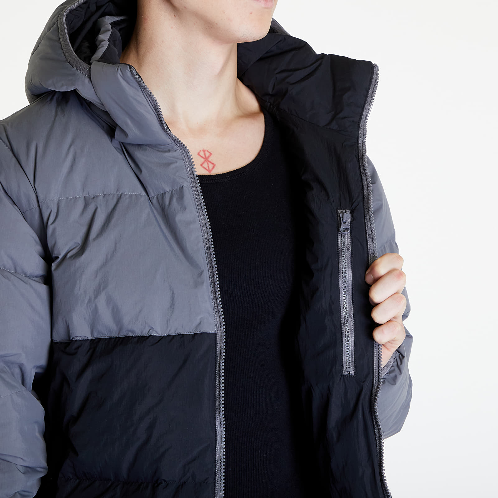 Jachete adidas Originals Rifta Down Regen Hooded Puffer Jacket Black/ Grey Four