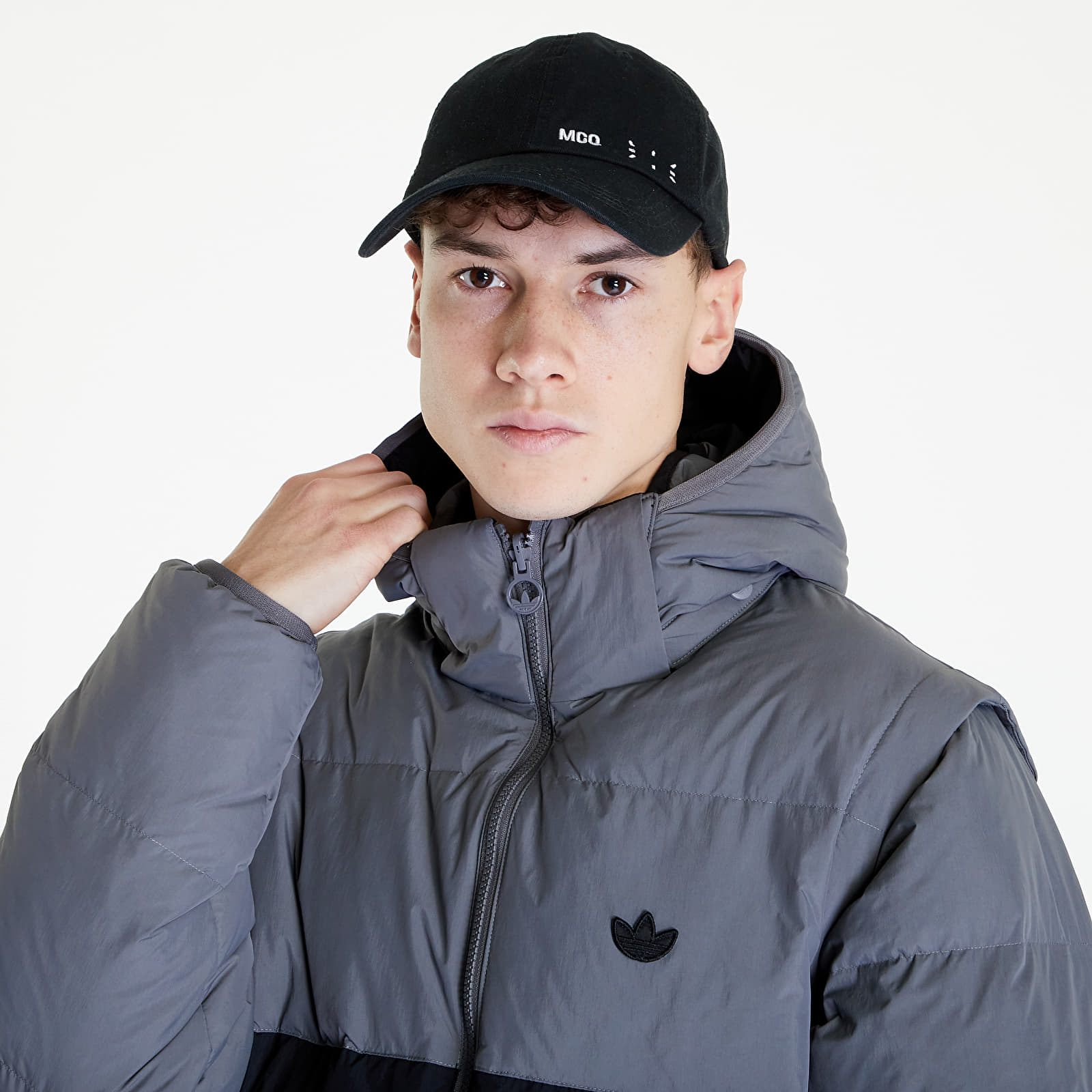 Jachete adidas Originals Rifta Down Regen Hooded Puffer Jacket Black/ Grey Four