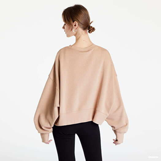 nike trend fleece oversized crew sweatshirt beige