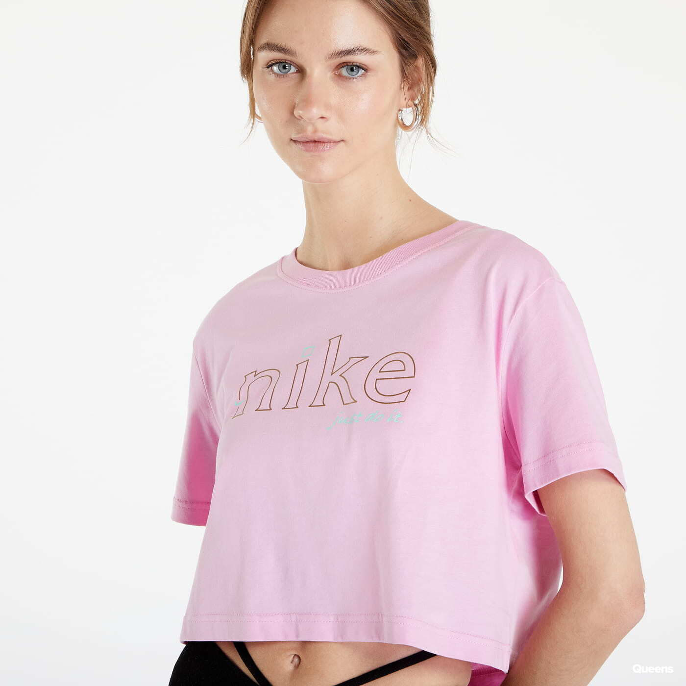 Tops Nike Cropped T Shirt Pink Queens