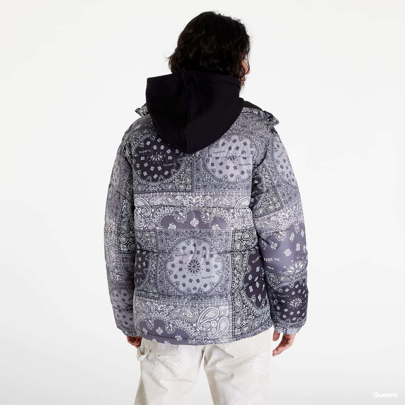 Jackets Sixth June Patchwork Bandana Down Jacket Black/ Grey