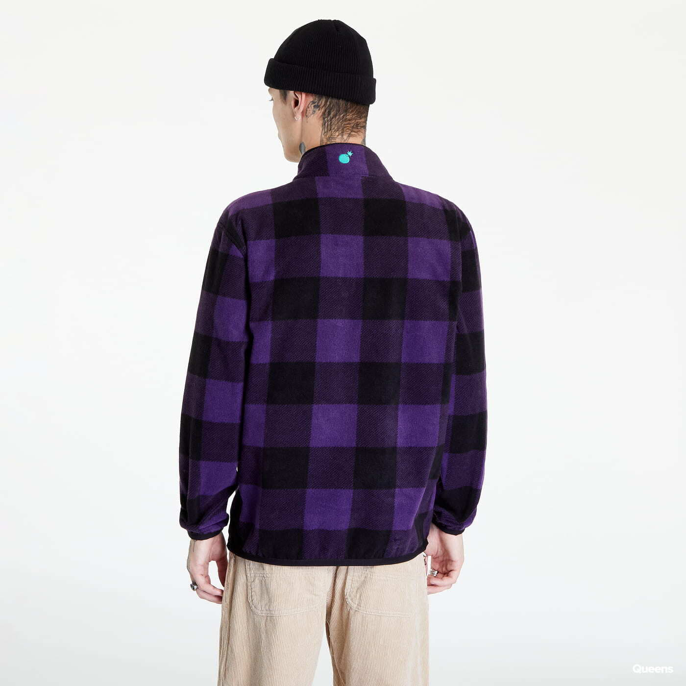 Mikiny The Hundreds Buffalo Mock-Neck Pullover Purple/ Black