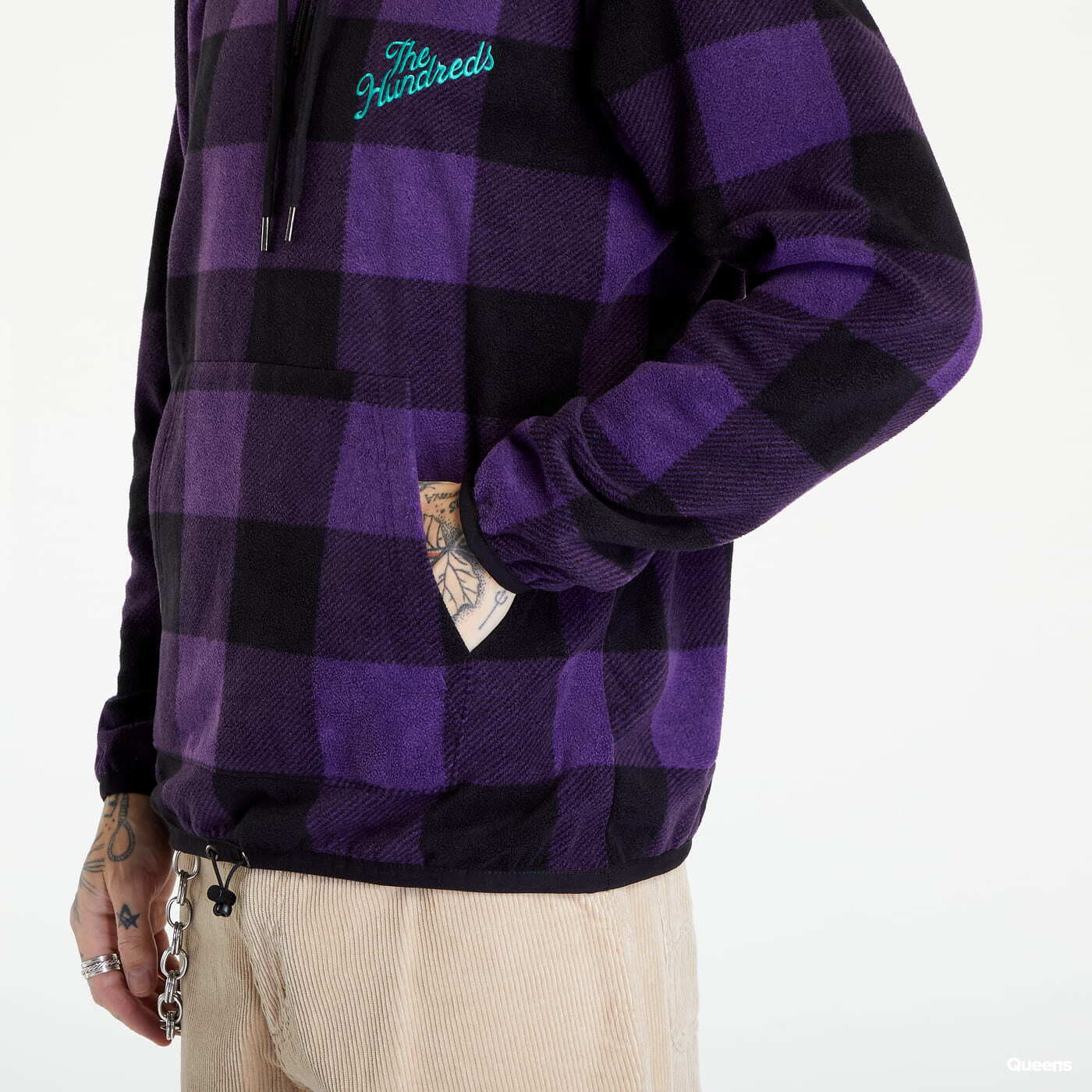 Mikiny The Hundreds Buffalo Mock-Neck Pullover Purple/ Black