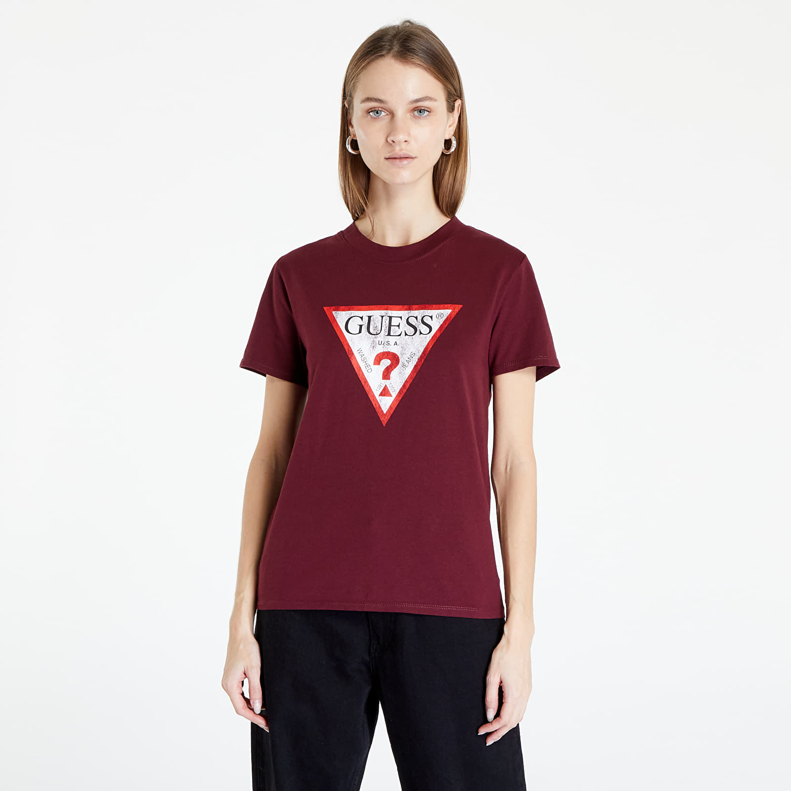 T-shirts GUESS Eco Triangl Logo T-Shirt Wine