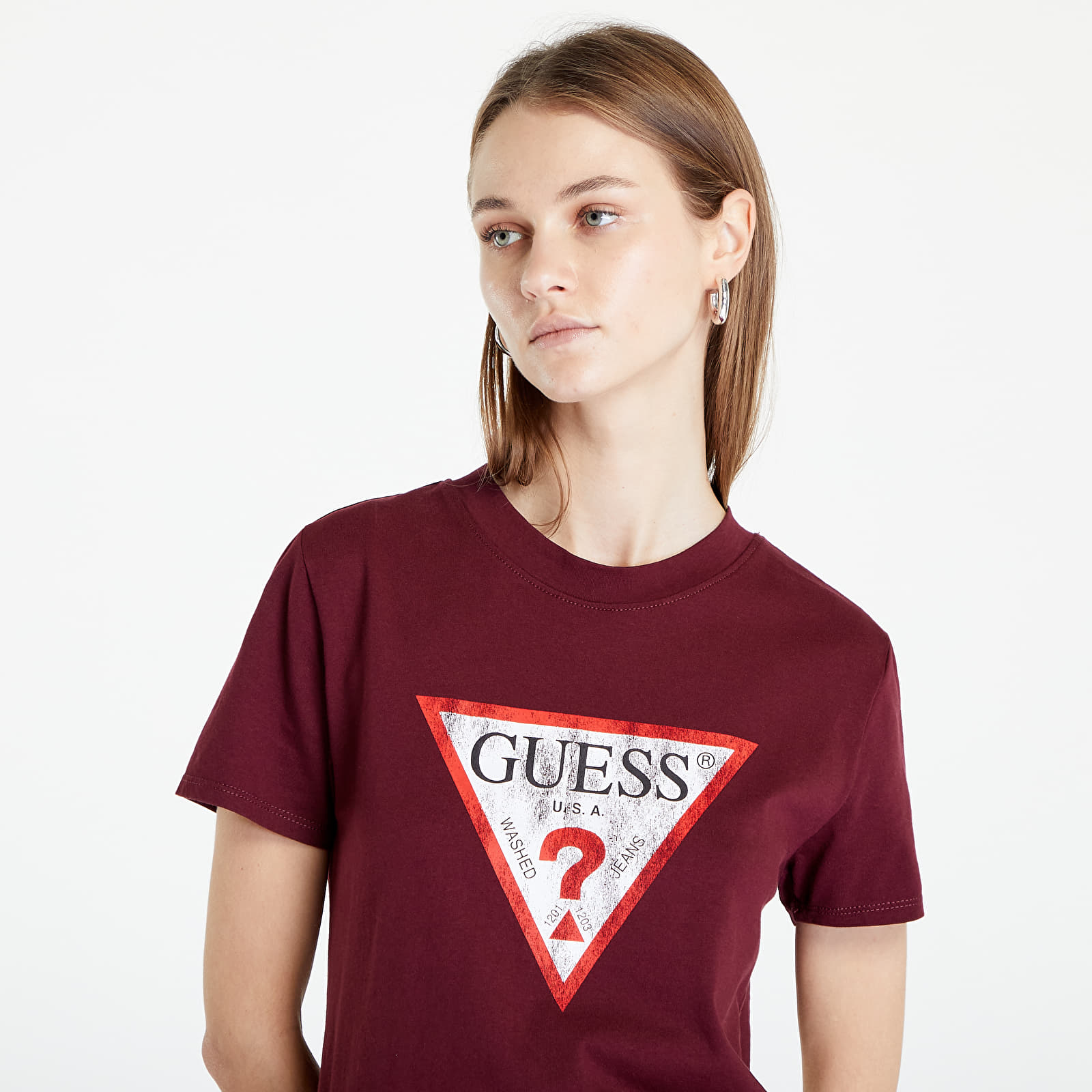 T-shirts GUESS Eco Triangl Logo T-Shirt Wine