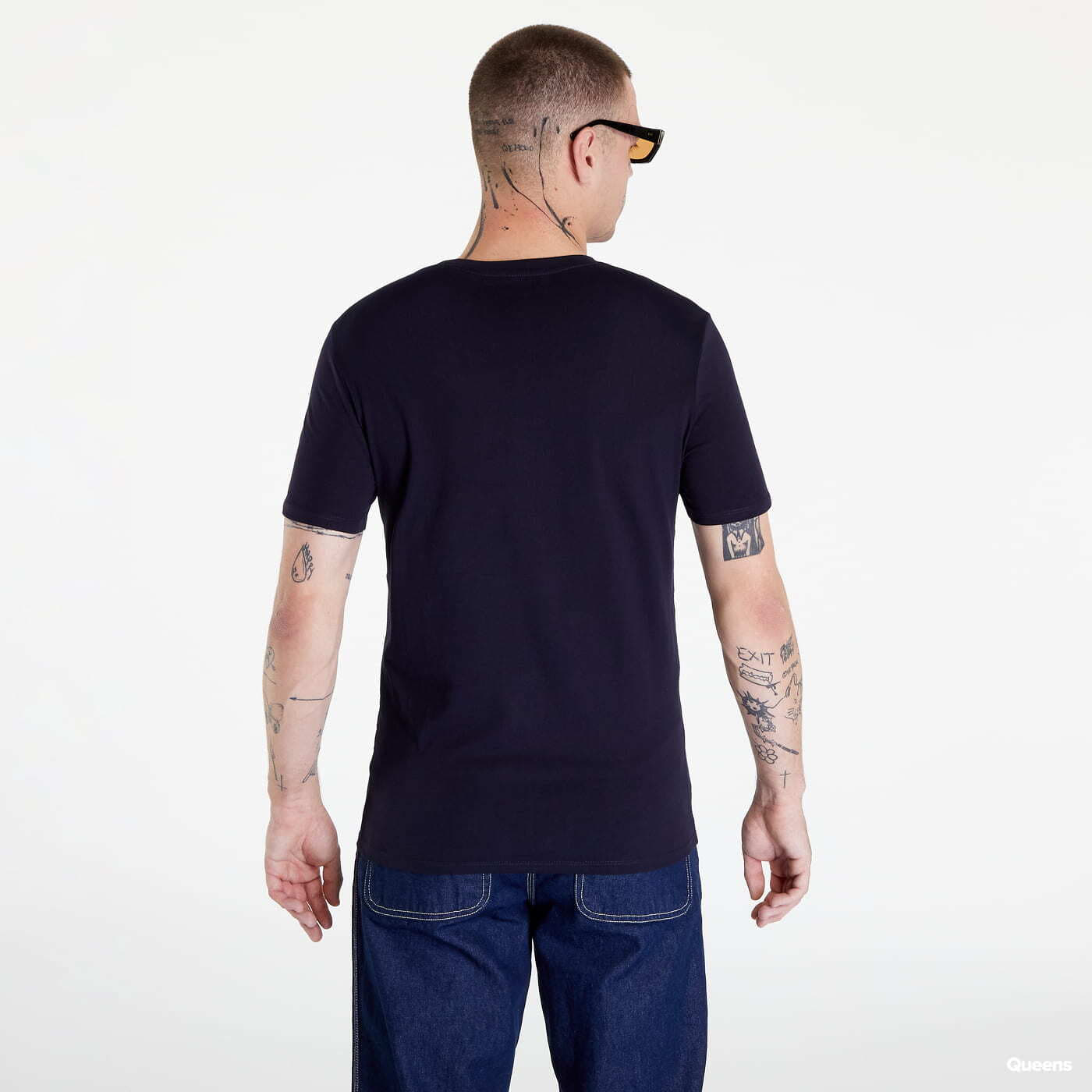 Guess navy hot sale t shirt