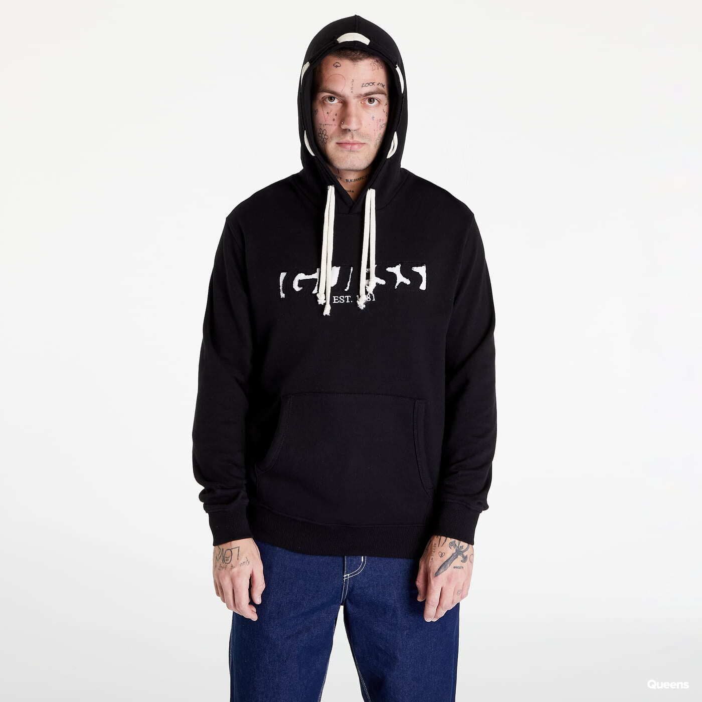 Mikiny GUESS Zadok Fleece Hoodie Black