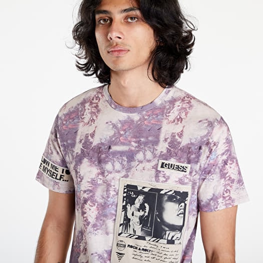 T Shirts GUESS Ss Bsc Urbn Flyer Ap Purple Queens