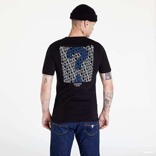 Black and clearance blue guess shirt