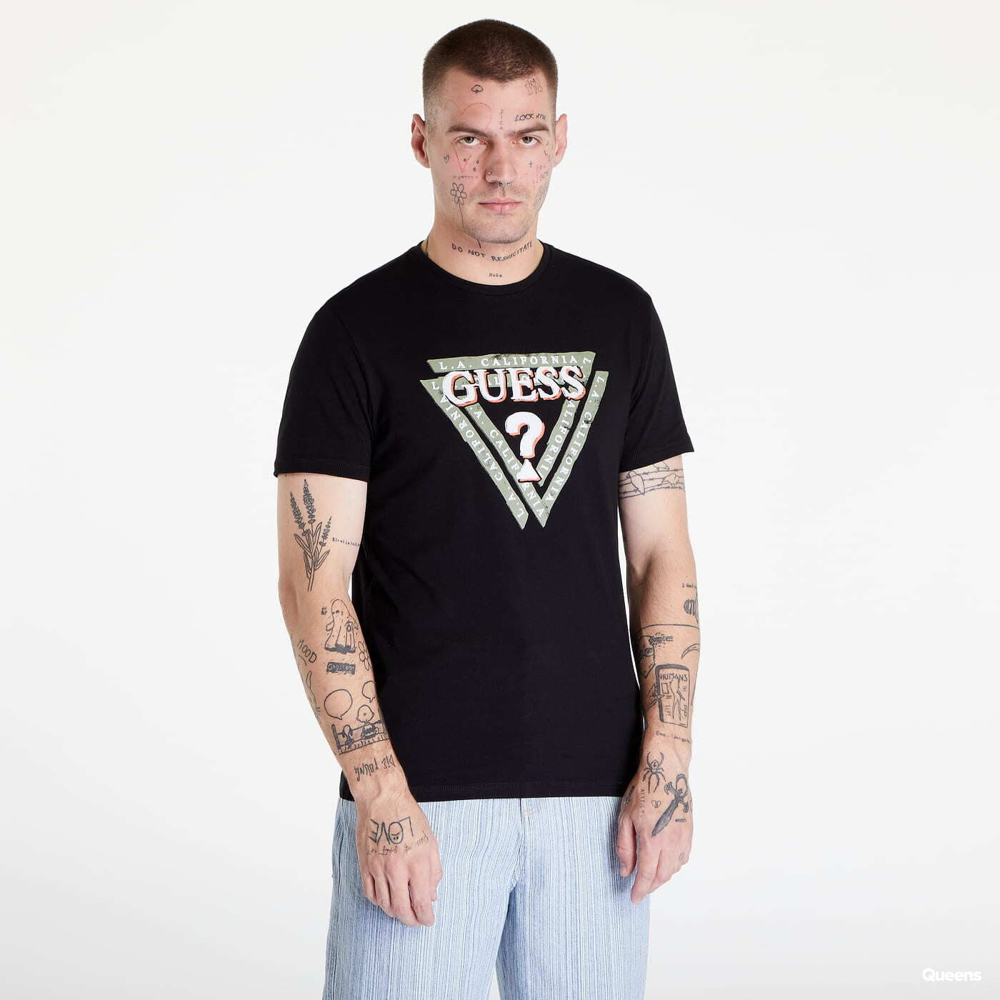 T-shirts GUESS Triangle Logo T-shirt Black