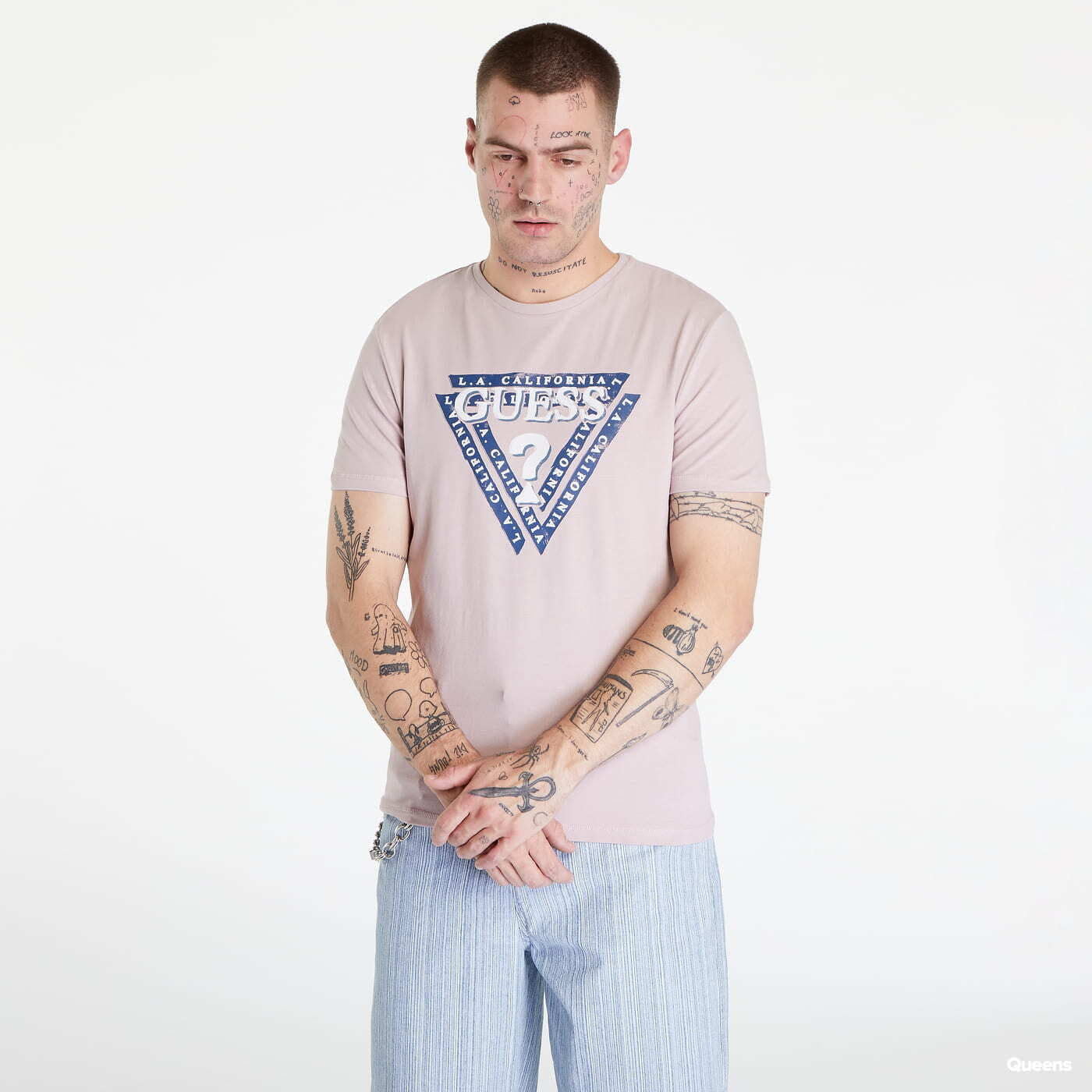 Tričká GUESS Triangle Logo T-shirt Pink