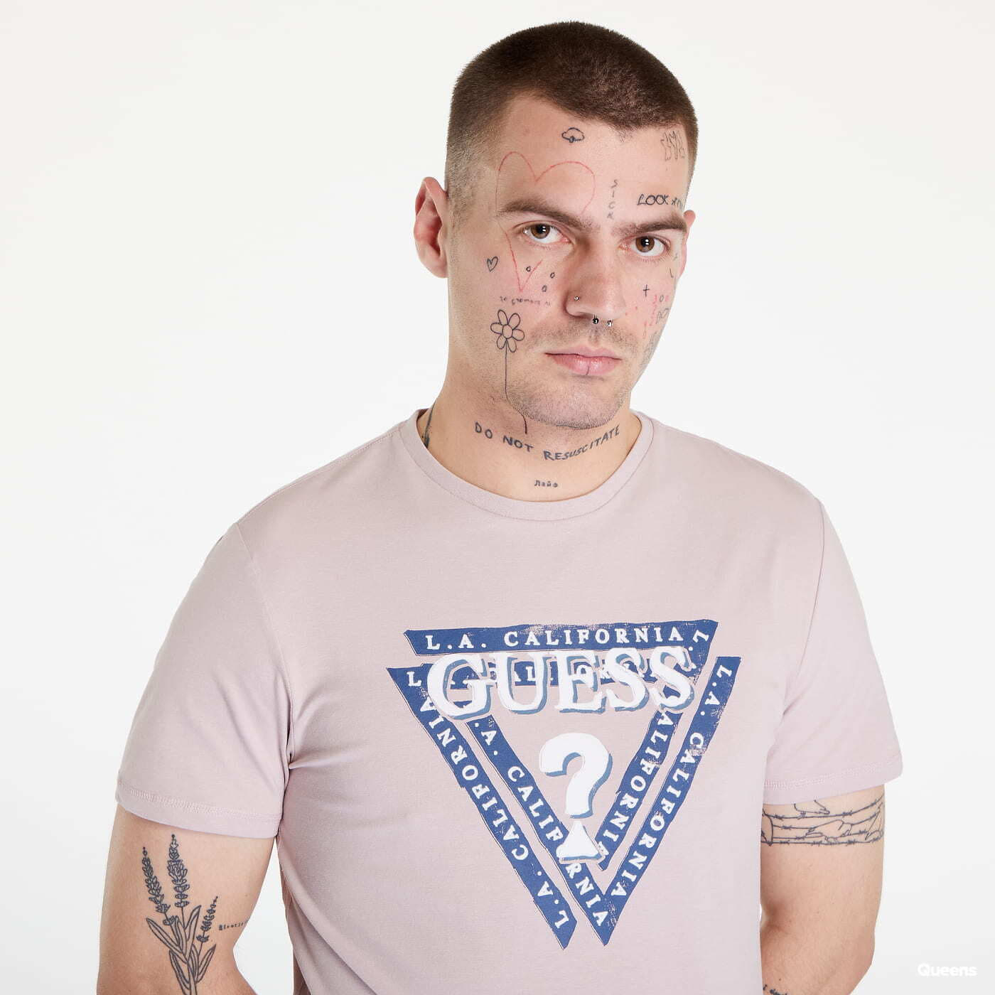 Tričká GUESS Triangle Logo T-shirt Pink