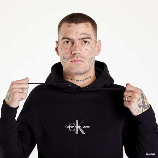 Sweatshirts Calvin Klein Jeans Monologo Hoodie Black Queens