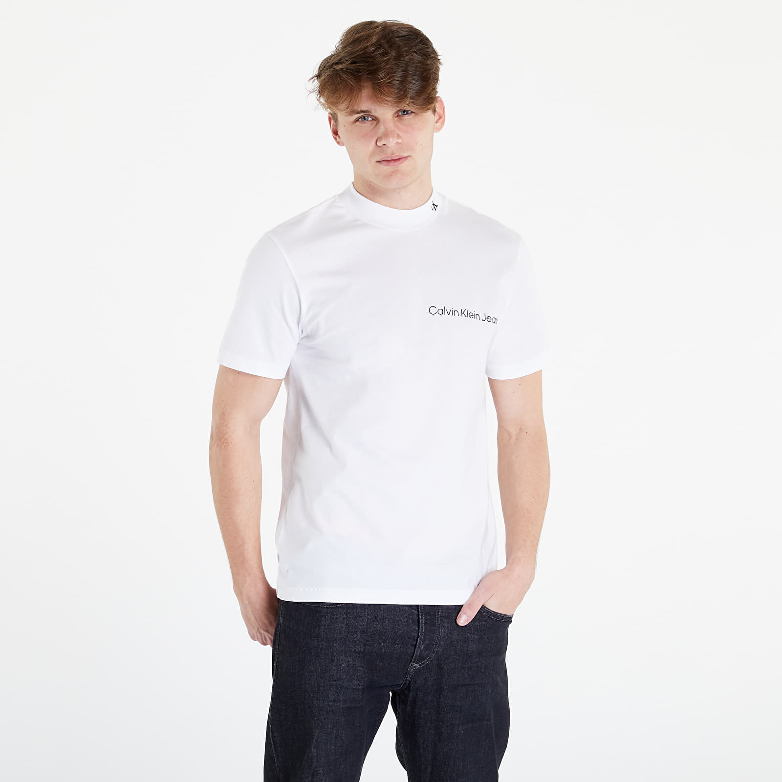 Tricouri CALVIN KLEIN JEANS Off Placed Instituti Bright White