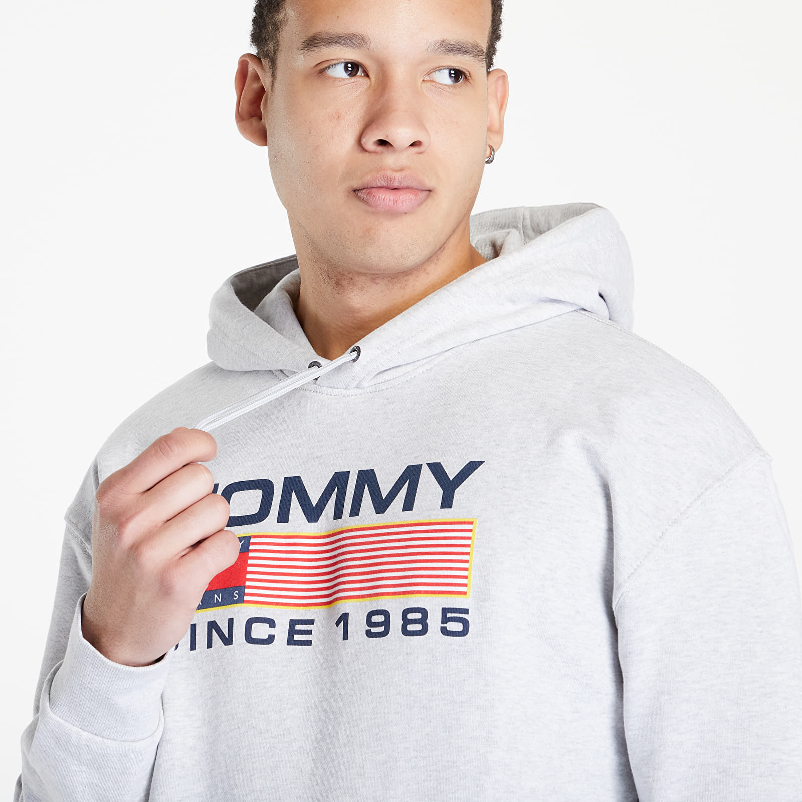 Mikiny a svetry Tommy Jeans Reg Athletic Log Hoodie Grey