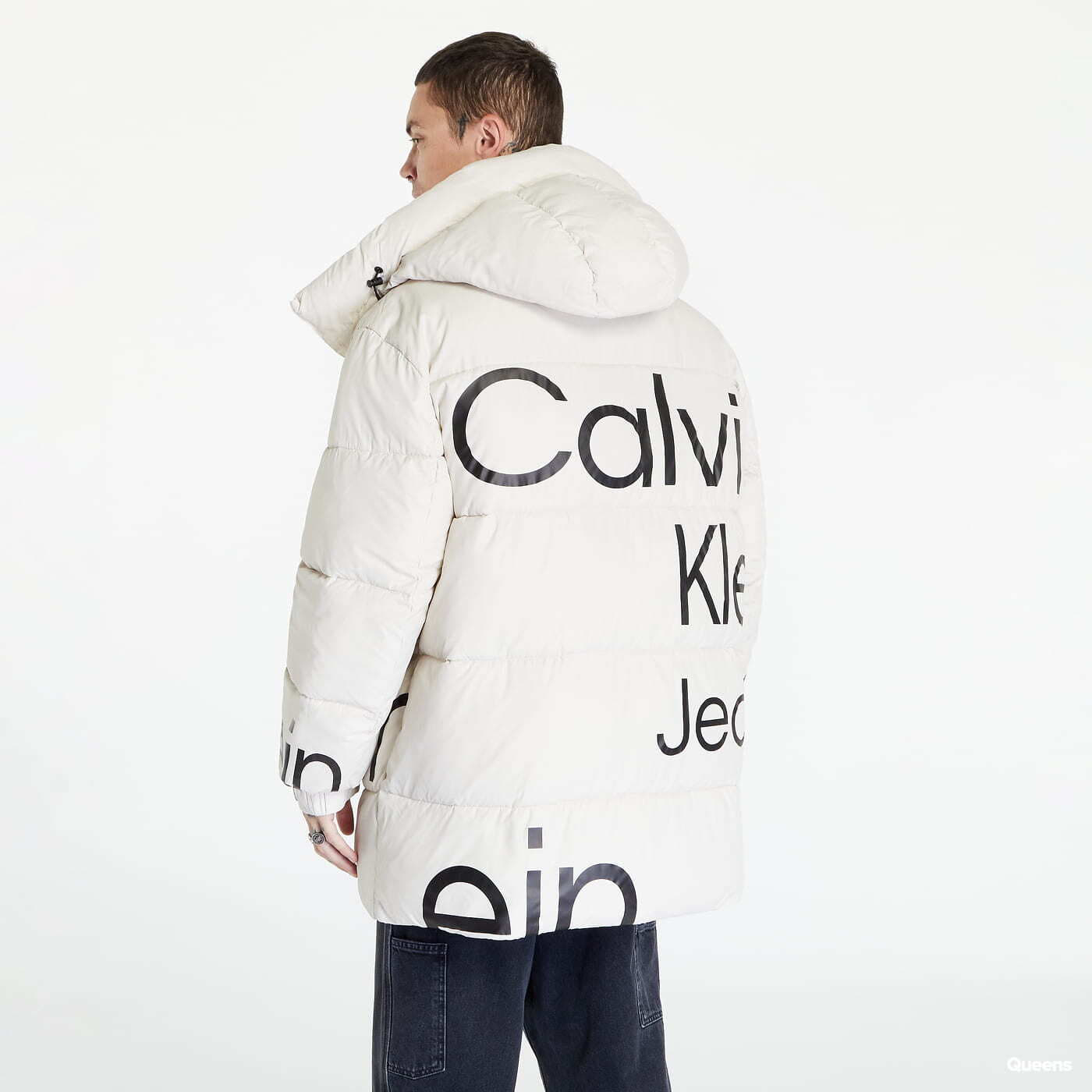 Geci și paltoane Calvin Klein Jeans Bold Disrupted Logo Jacket Beige
