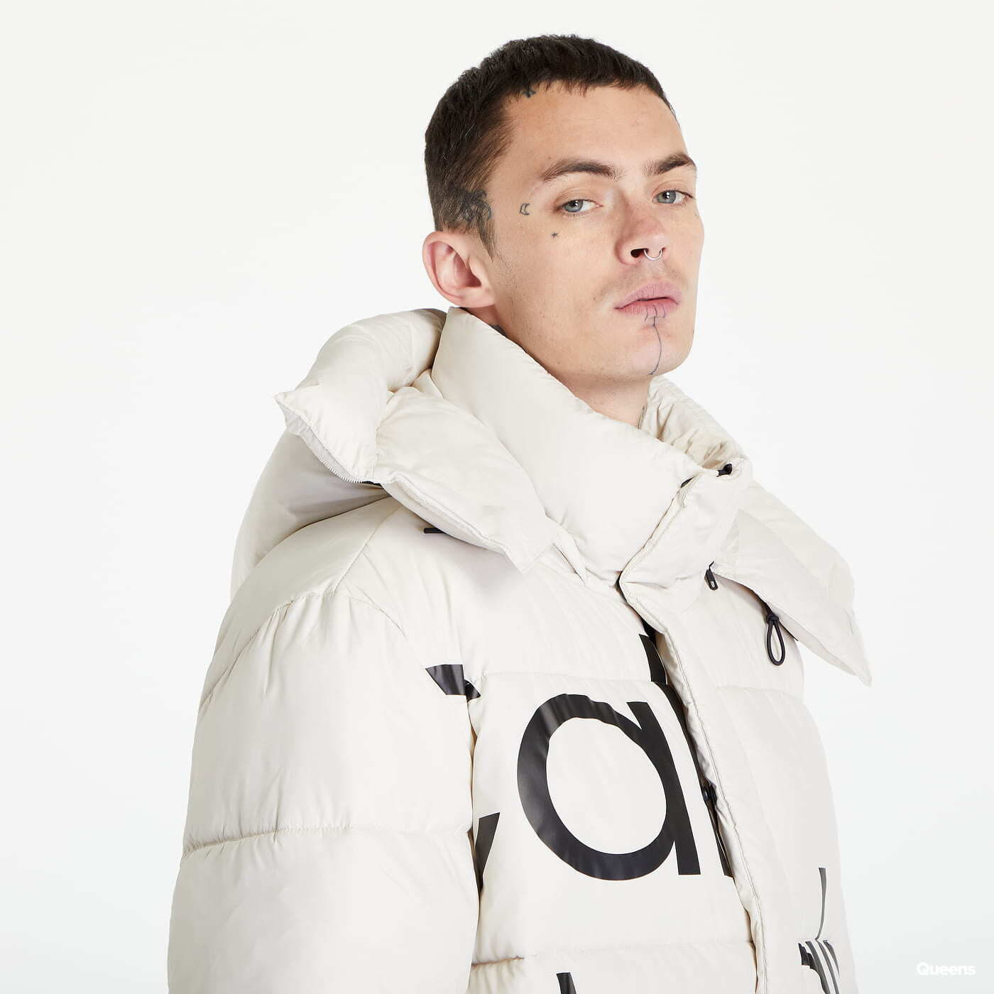 Geci și paltoane Calvin Klein Jeans Bold Disrupted Logo Jacket Beige
