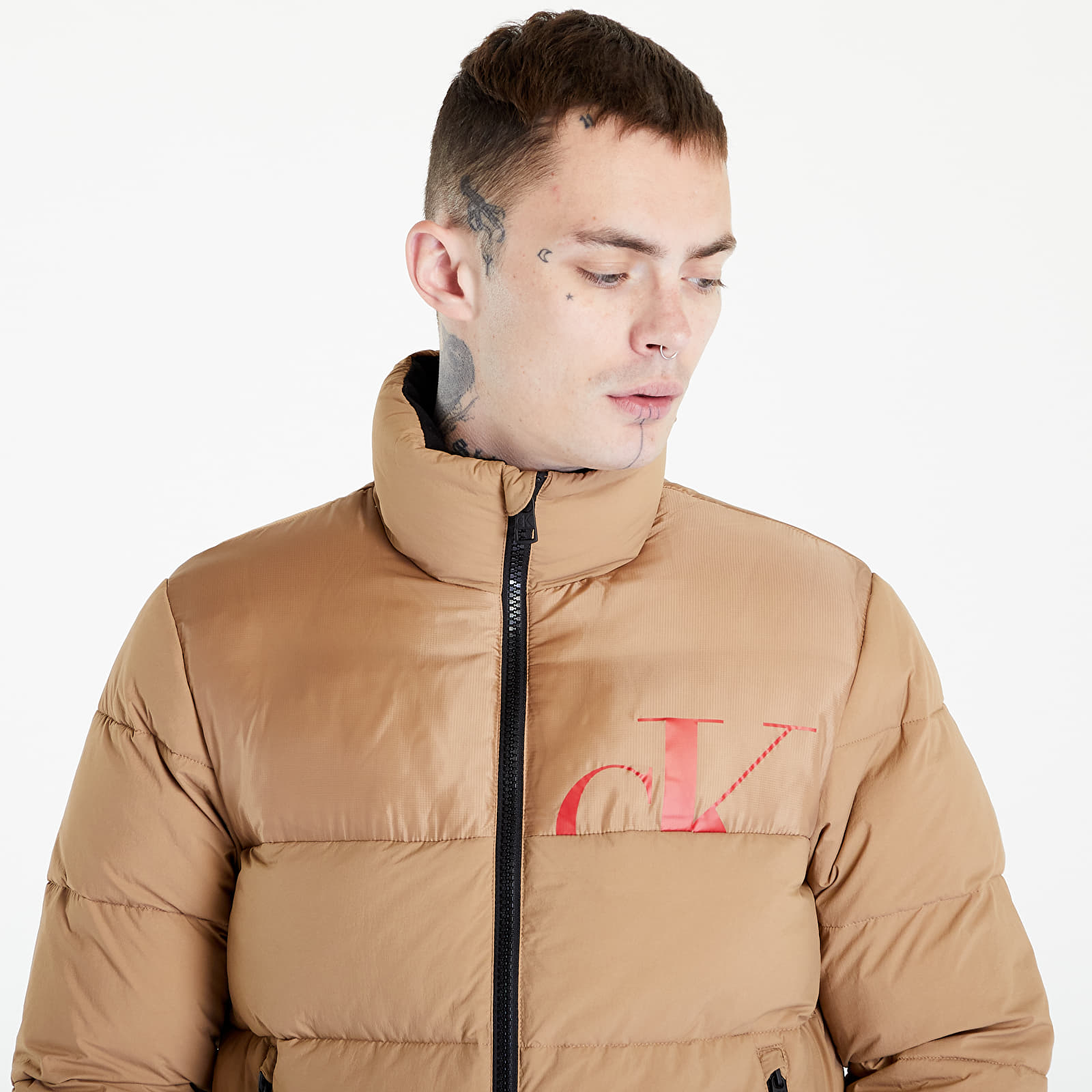 Τζακετ και παλτά Calvin Klein Jeans Cut Off Mix Media Jacket Brown