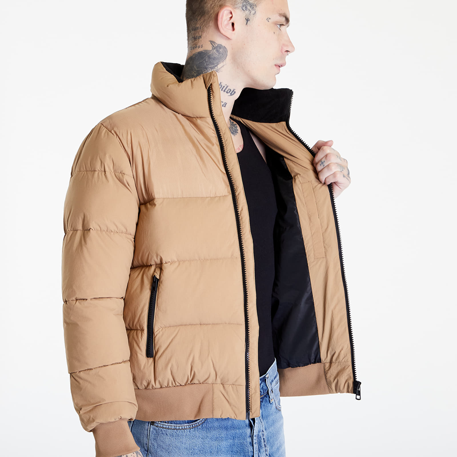 Τζακετ και παλτά Calvin Klein Jeans Cut Off Mix Media Jacket Brown