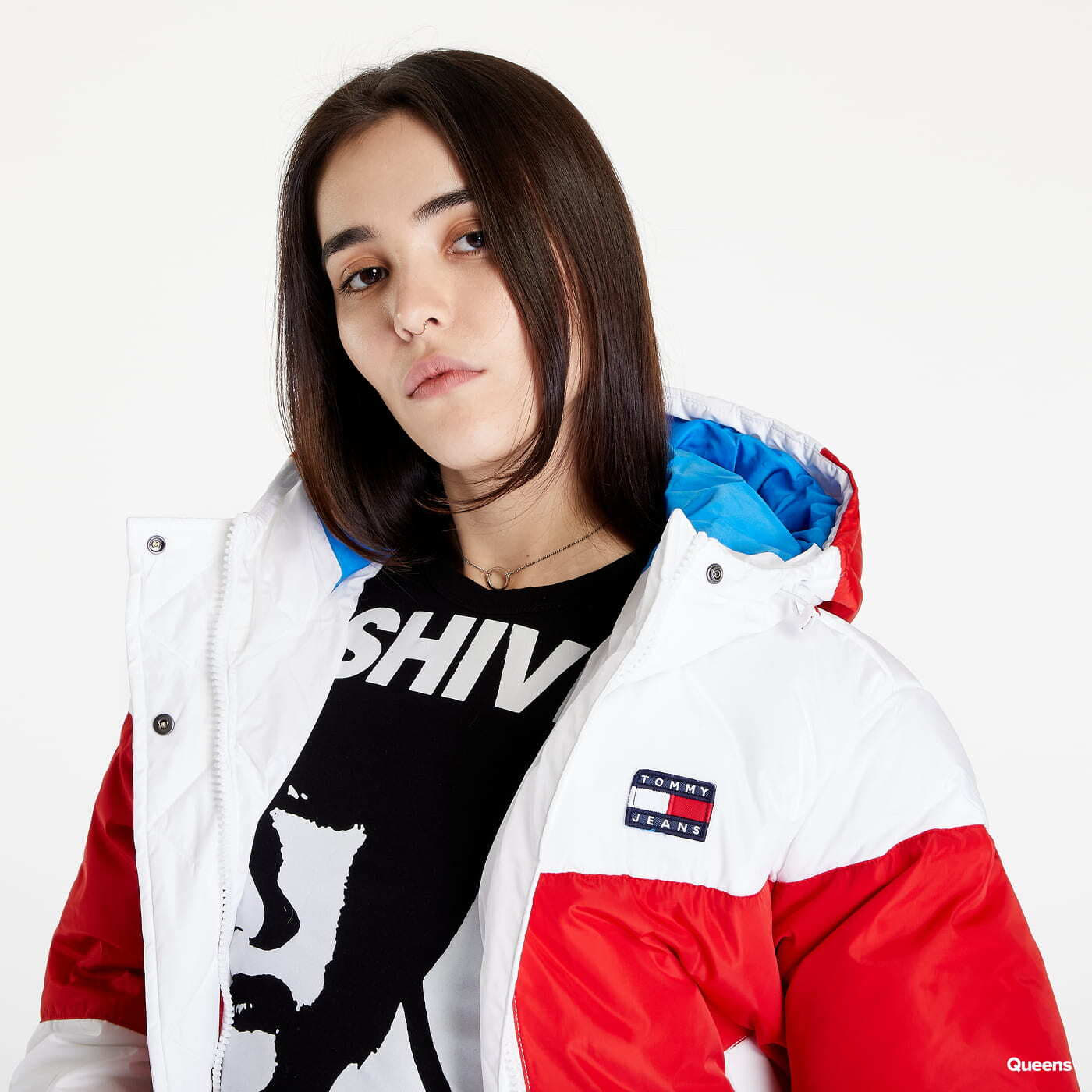 Bundy TOMMY JEANS Shiny Badge Puffer White / Red