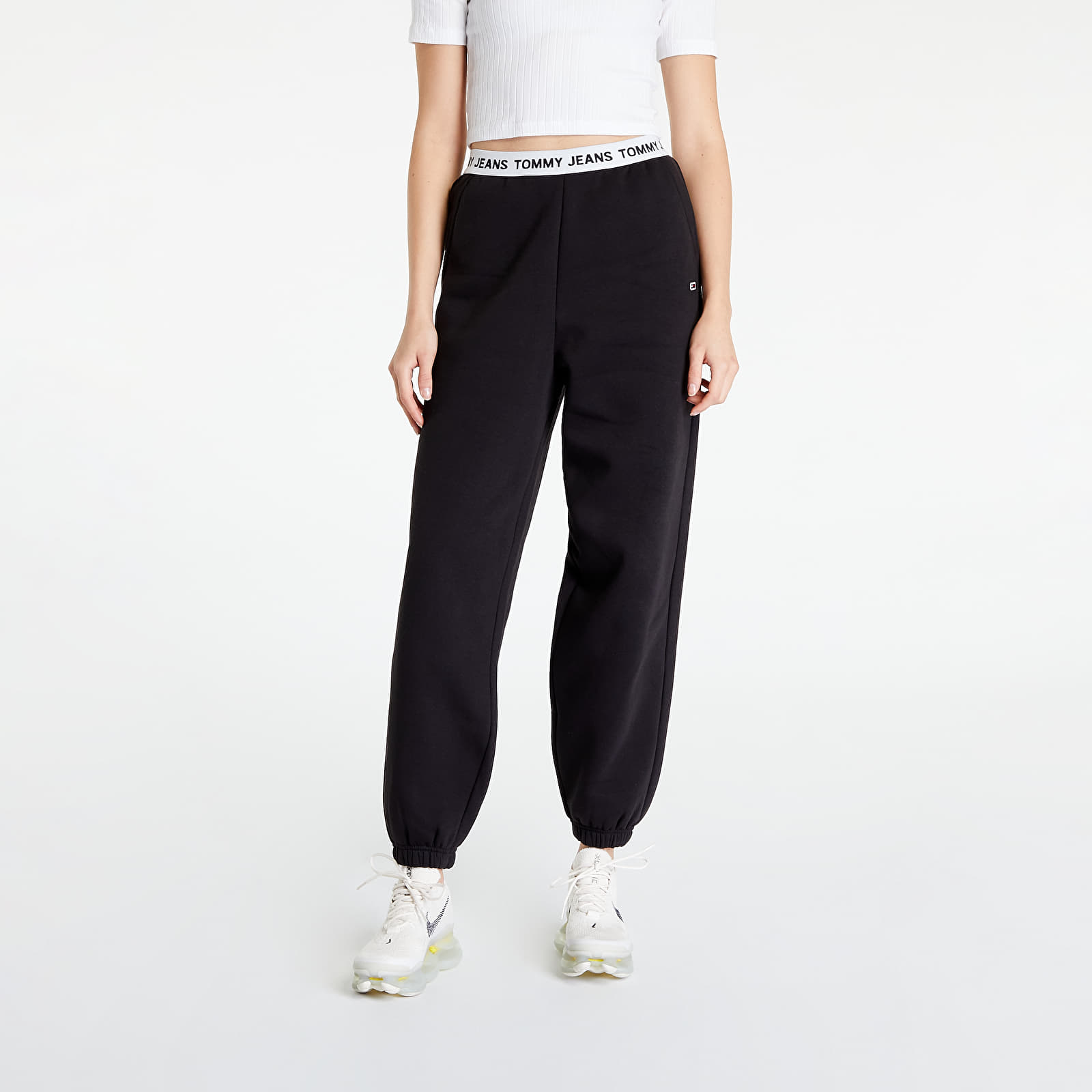 Trenerke TOMMY JEANS Logo Waistband Sweatpants Black