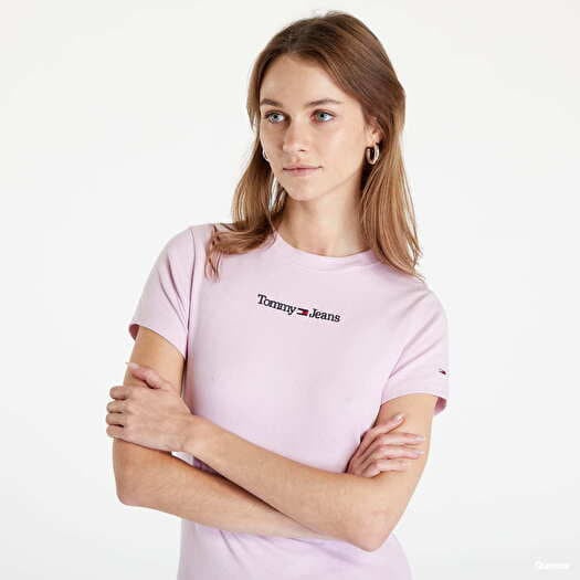 Tommy jeans t shirt pink new arrivals