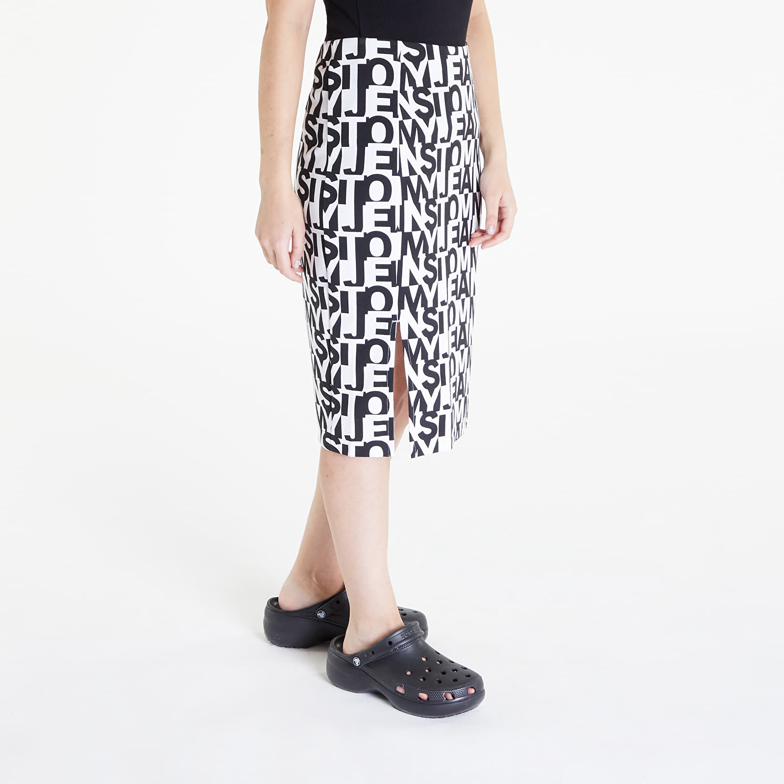 Sukne TOMMY JEANS Repeat Bodycon Skirt White