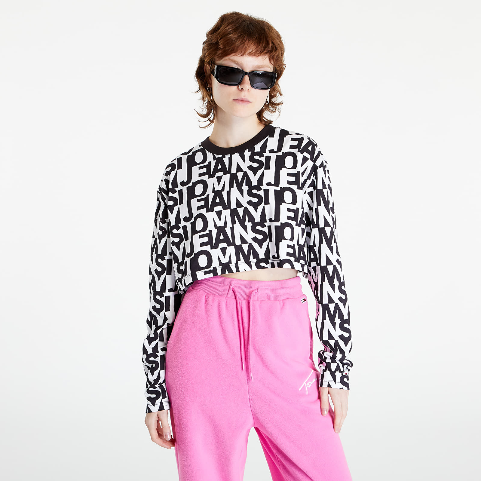 T-shirts TOMMY JEANS Super Crop Re Black/ White