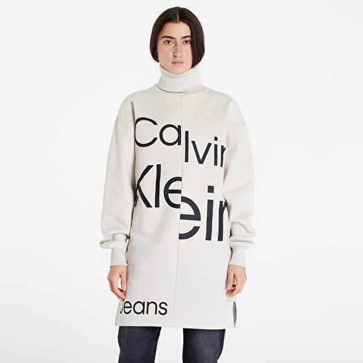 | Calvin Kleider Roll Disrupted Beige Klein Logo Jeans Queens