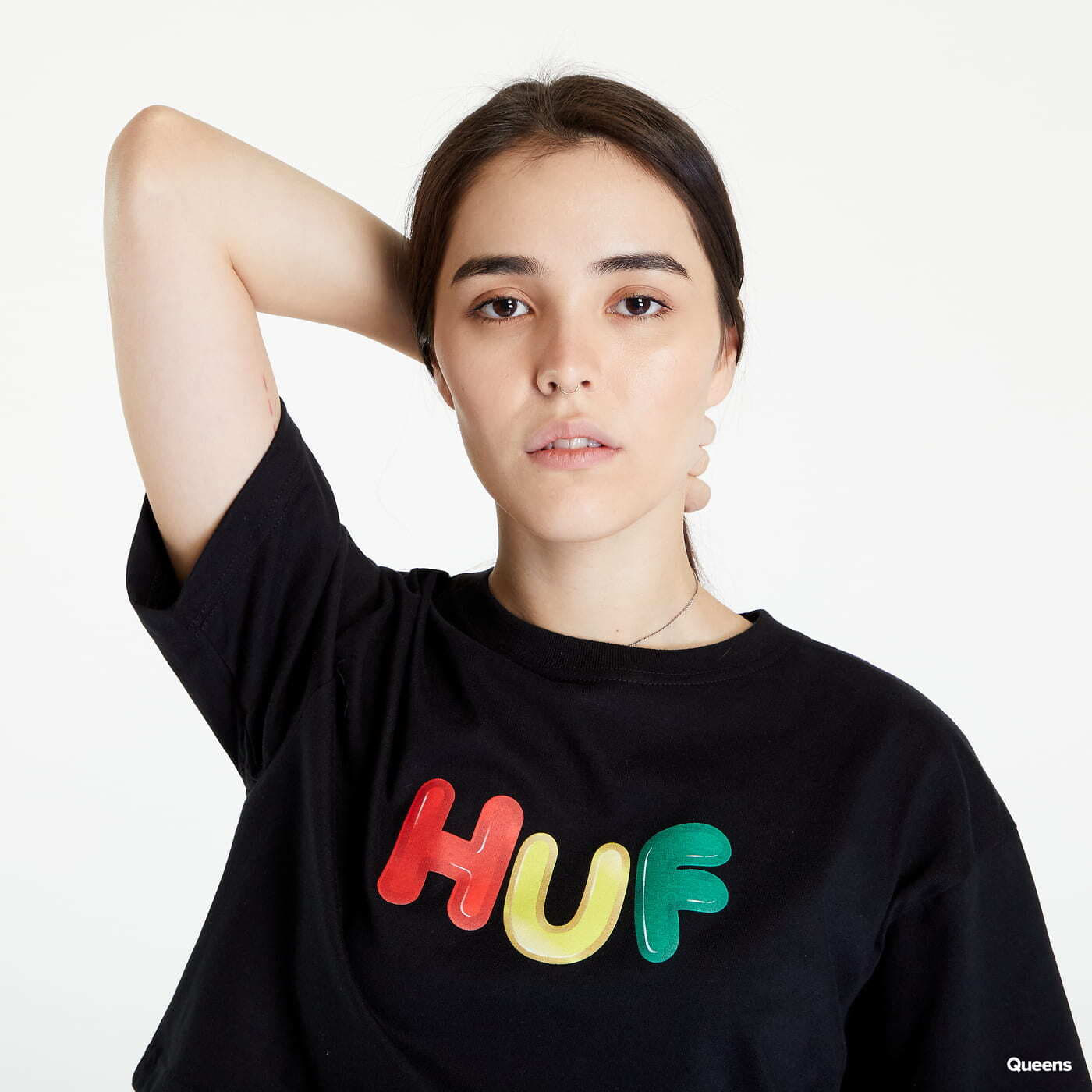 Tričká HUF Gummed S/S Crop Tee Black
