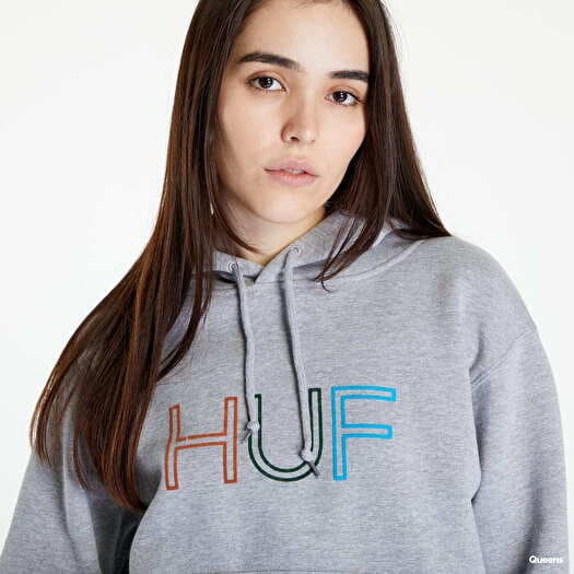 Sweatjacken und Sweatshirts HUF Hd Logo P O Hoodie Grey Heather