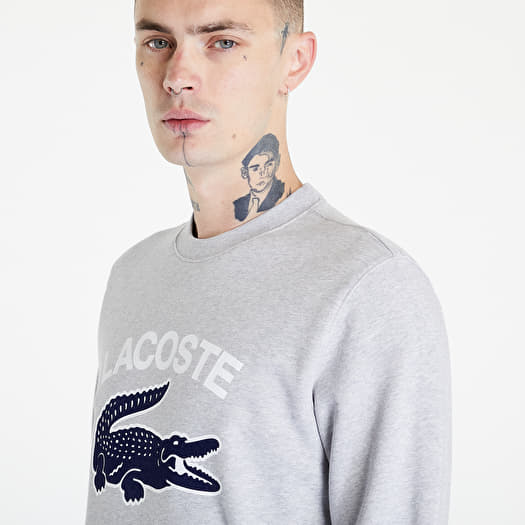 Lacoste crew neck sweatshirt grey best sale