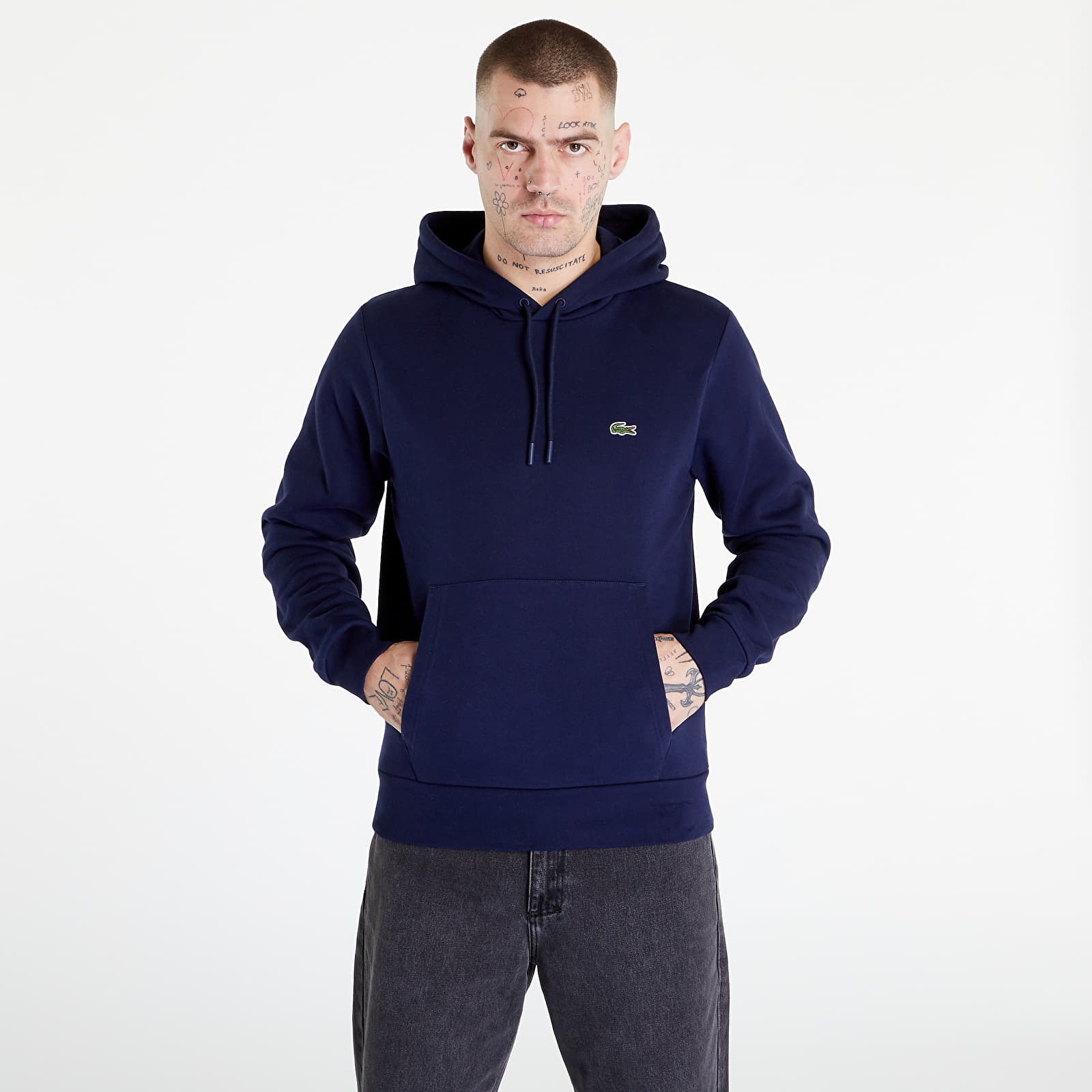 Navy blue lacoste sweatshirt sale