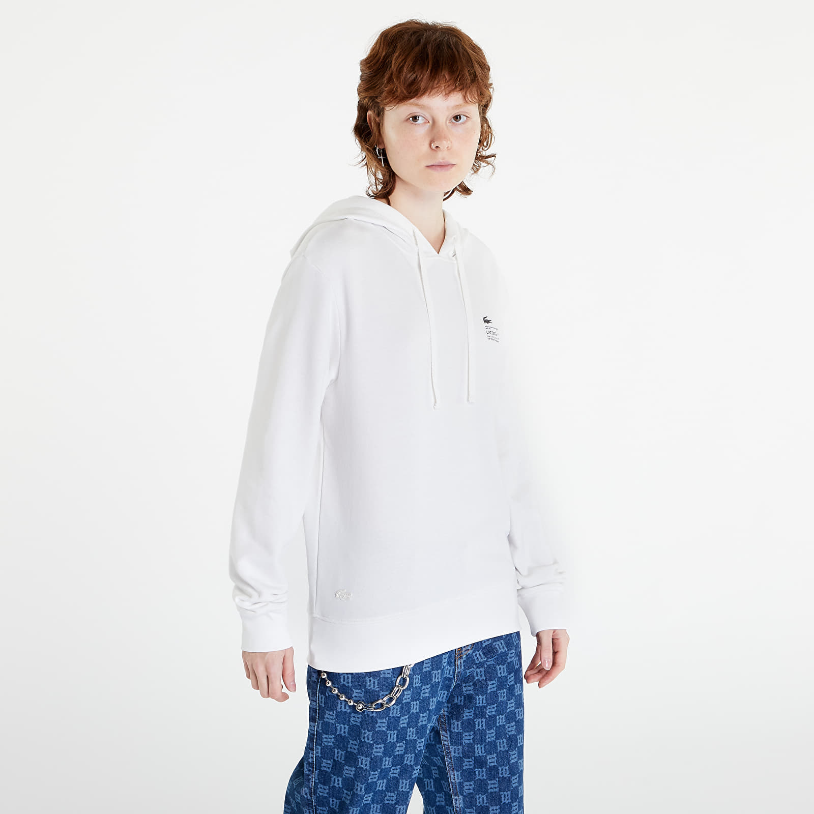 Lacoste white hot sale hoodie mens