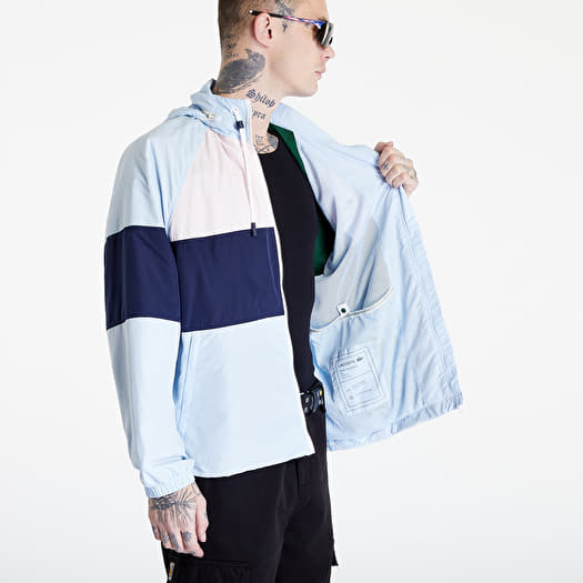 Pink blue and white windbreaker sales
