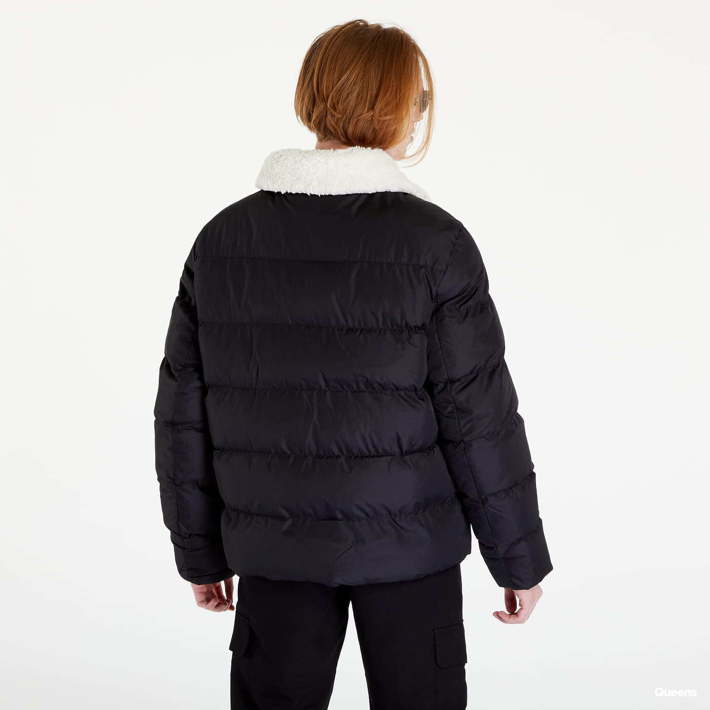 Jacken Urban Classics Sherpa Collar Padded Shirt Jacket Black