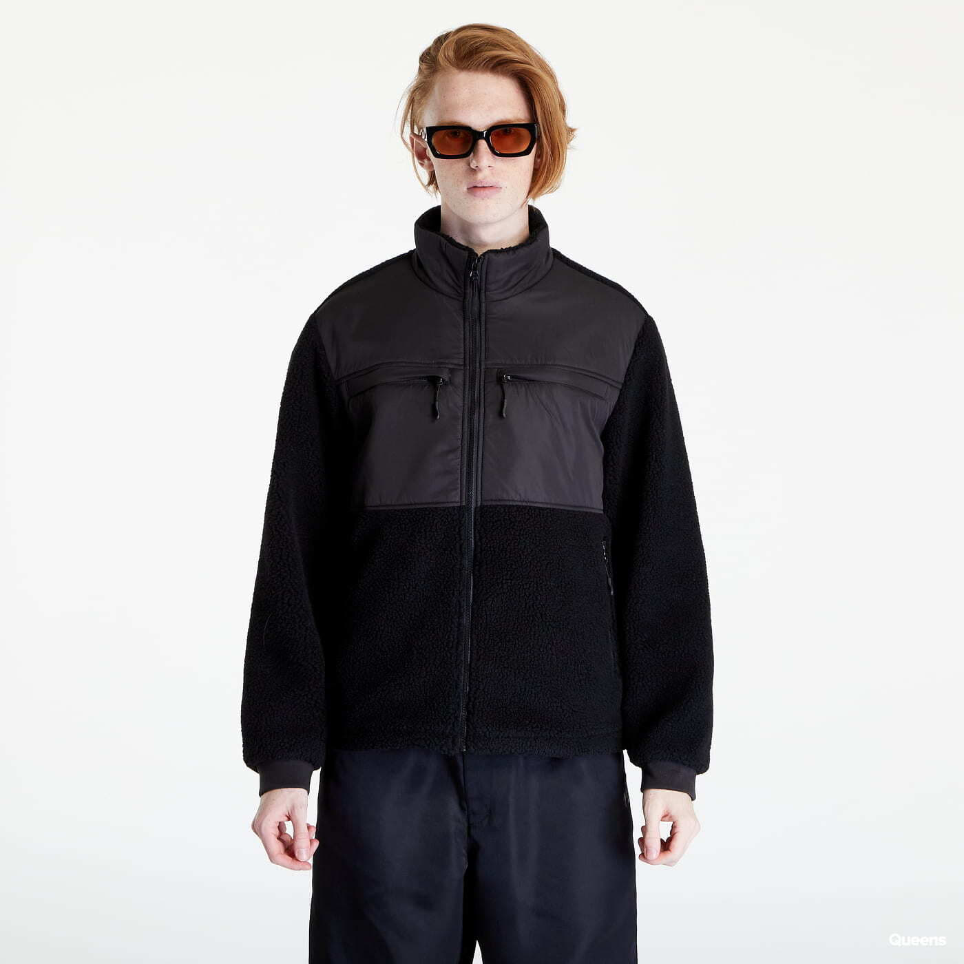 Urban Classics Herenvest Sherpa Vest, herenvest met hoge kraag, voorvak