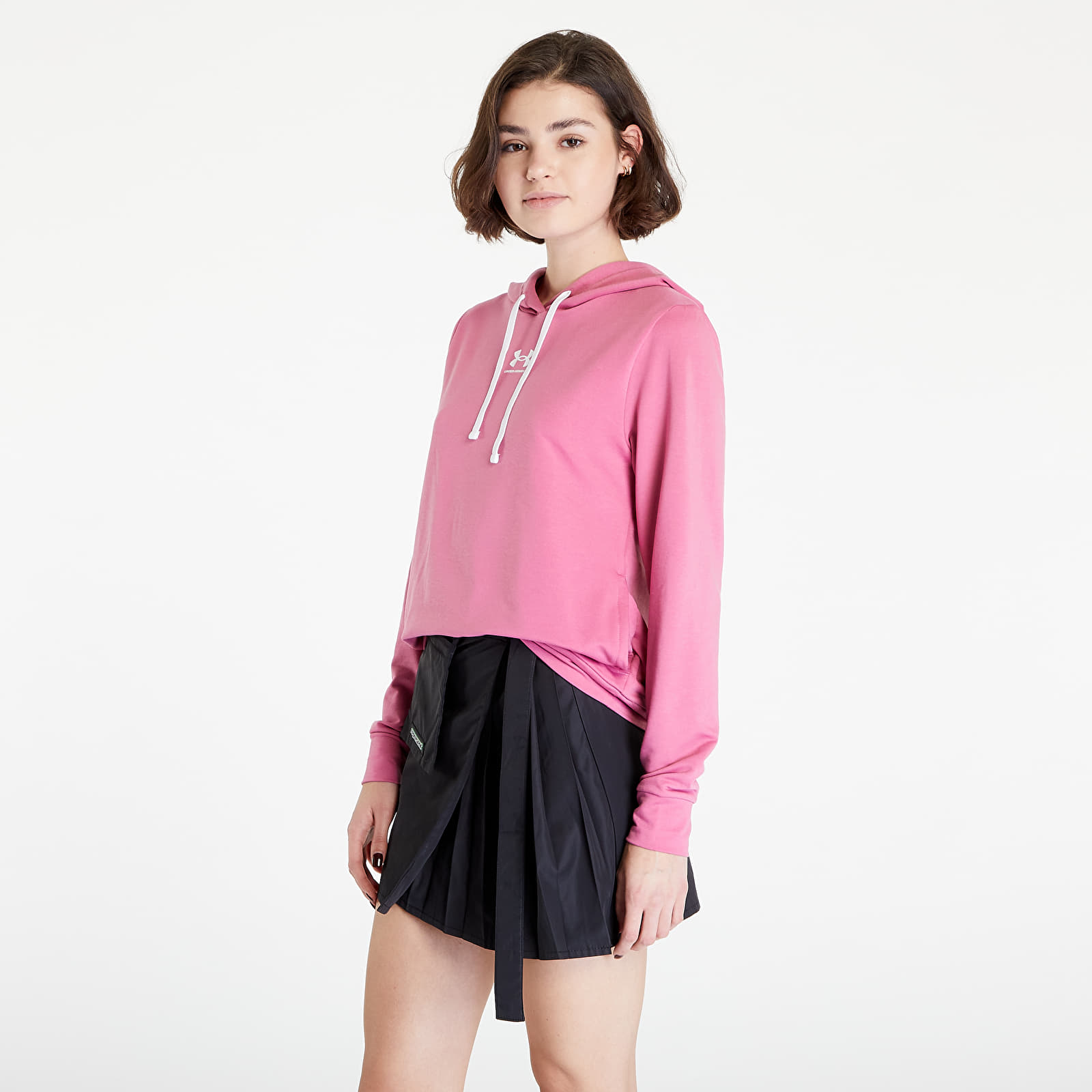 Mikiny a svetry Under Armour Rival Terry Hoodie Pace Pink/ White