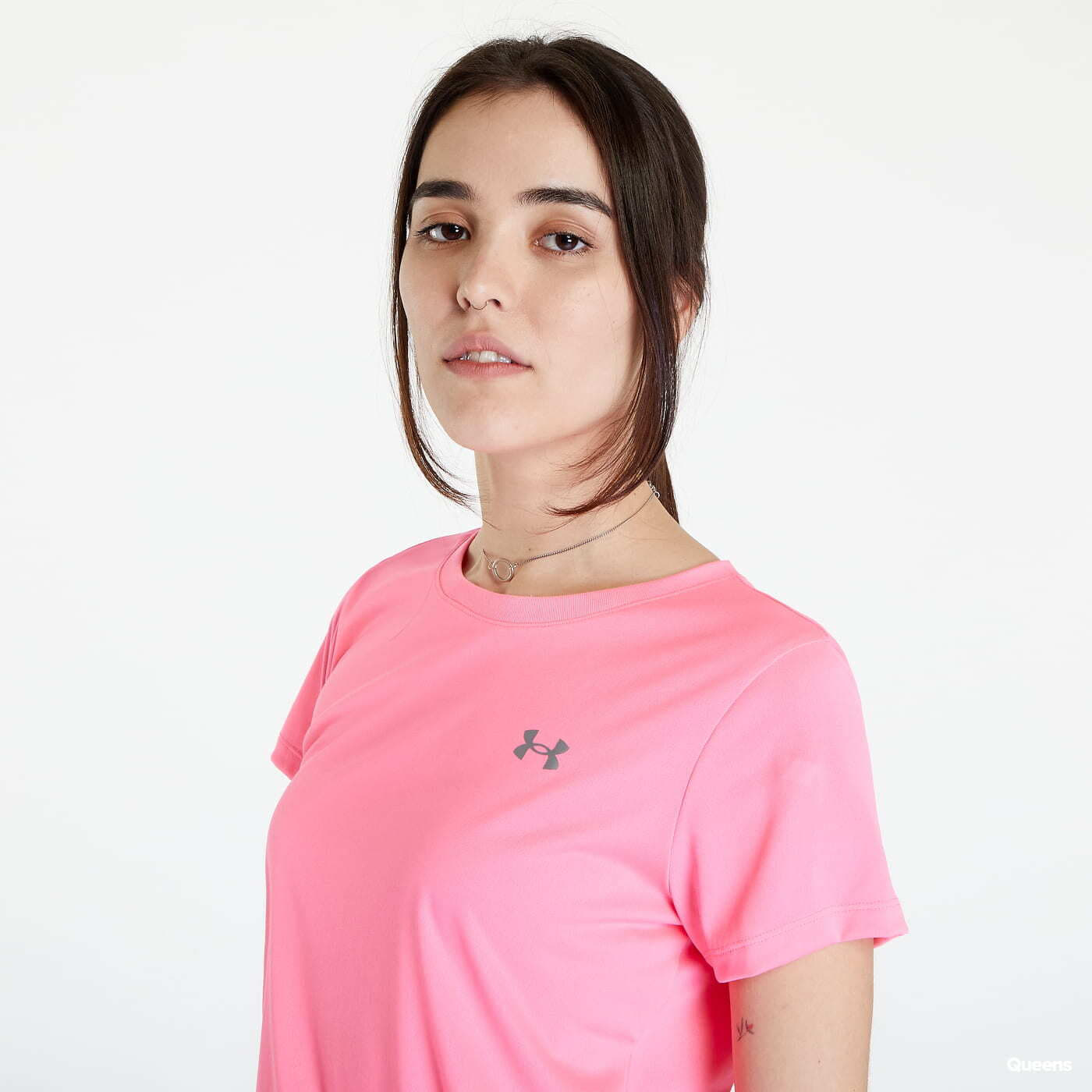 Pink under armour t shirt store