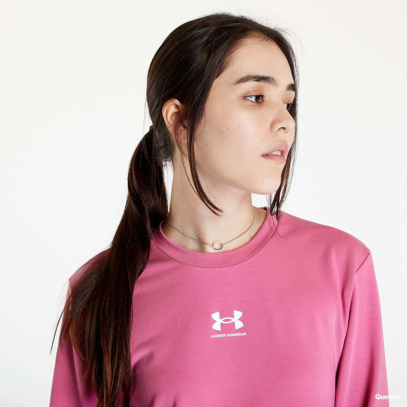 Camisetas Under Armour Rival Terry Crew T-Shirt Pink