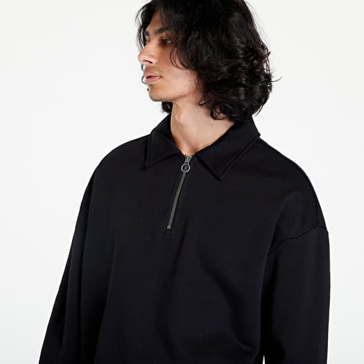 Sweatshirts Urban Classics Shirt Collar Crew Black Queens