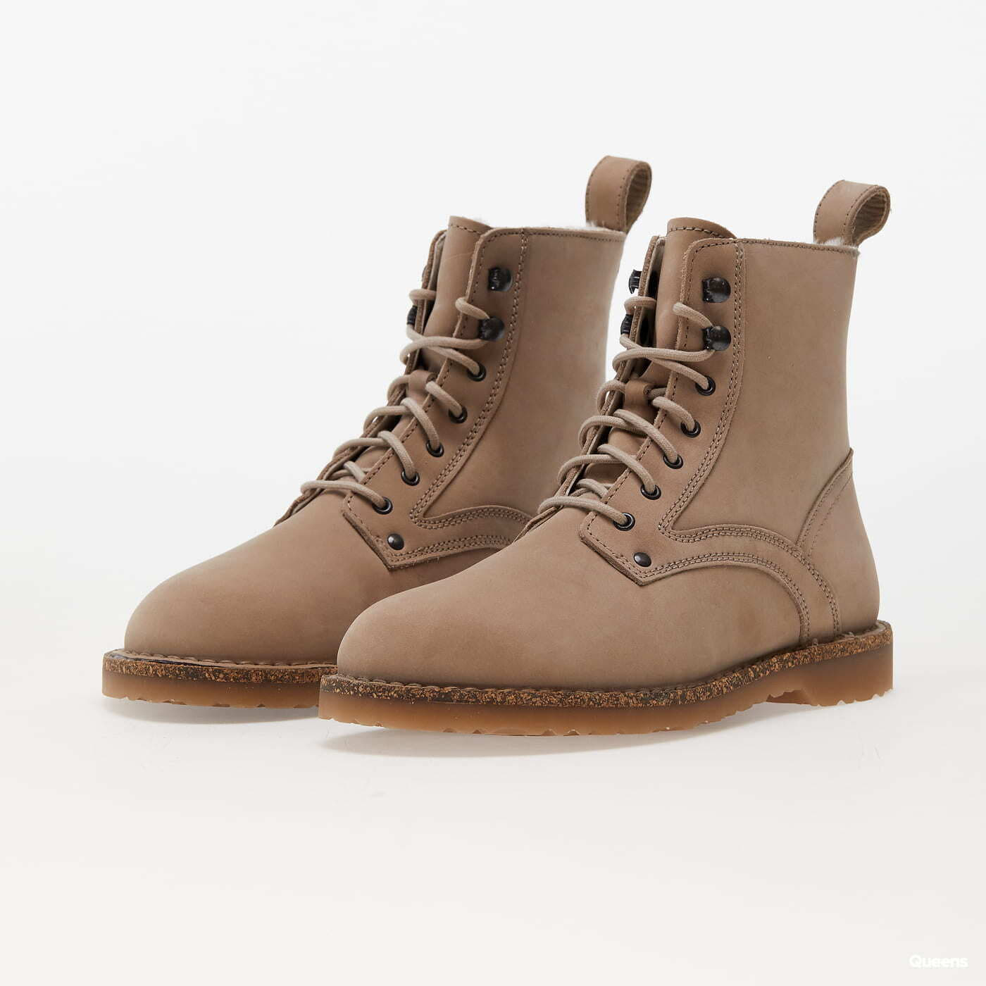 Adidași și pantofi pentru femei Birkenstock Bryson Shearling LENU Beige Taupe