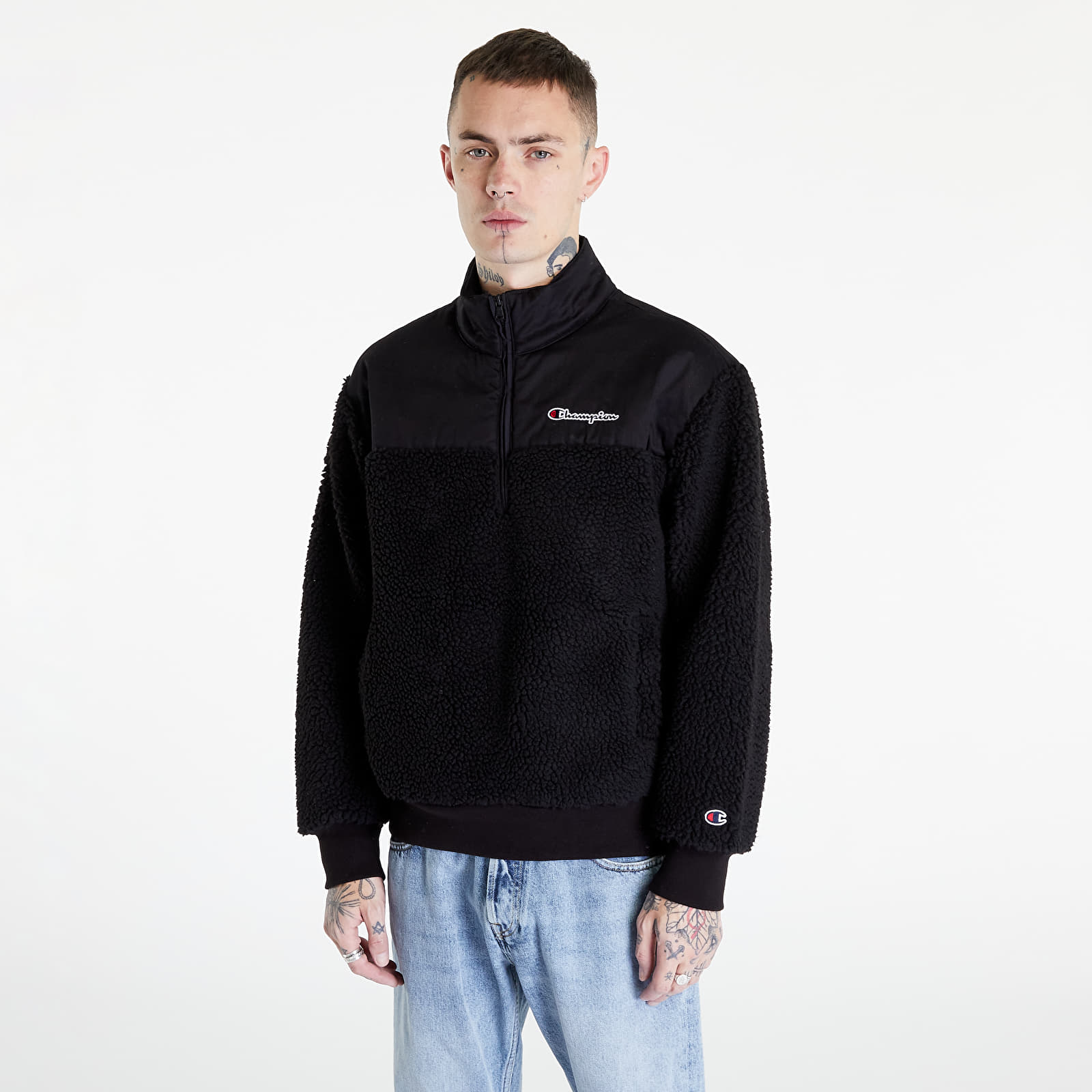 Mikiny Champion Outdoor Polar Half Zip Top Black
