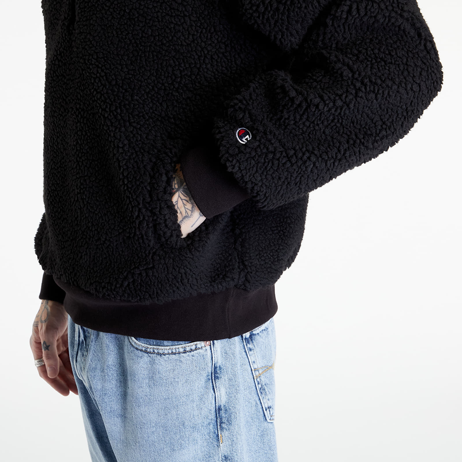 Mikiny Champion Outdoor Polar Half Zip Top Black