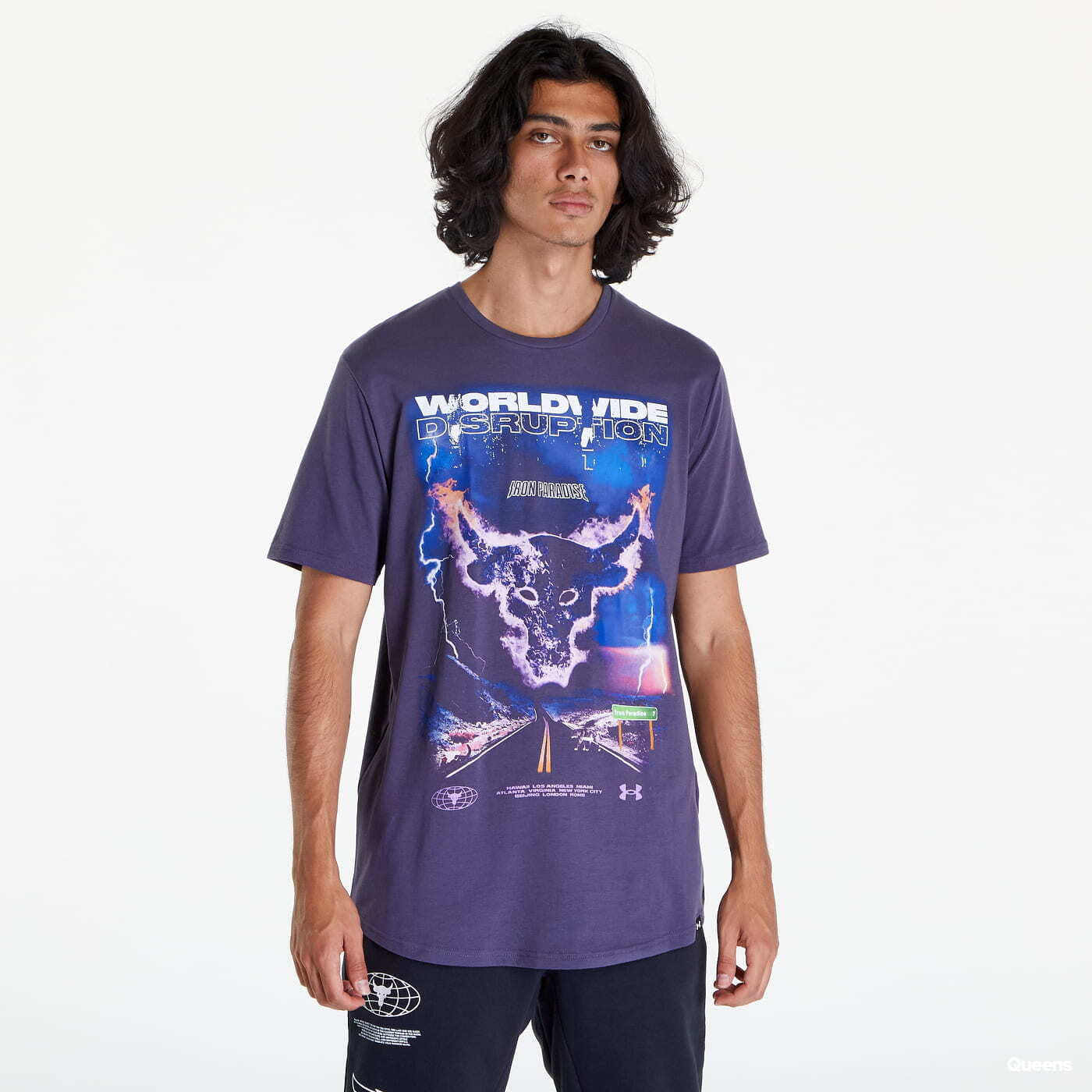 T-Shirts Under Armour Project Rock Ww Disruption Ss Purple