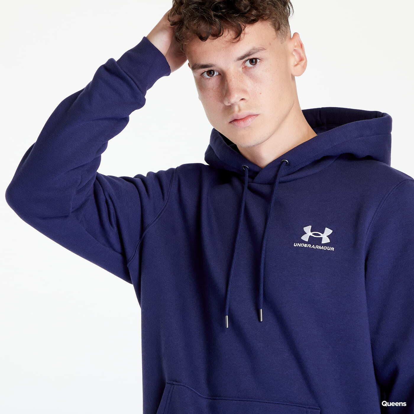 Hanorac Under Armour Essential Fleece Hoodie Midnight Navy/ White - 1 | YEO